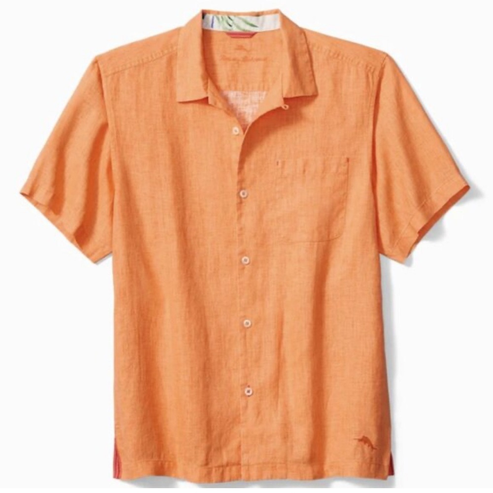 Tommy Bahama Peach Melt Short Sleeve Sea Glass Shirt